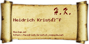 Heidrich Kristóf névjegykártya
