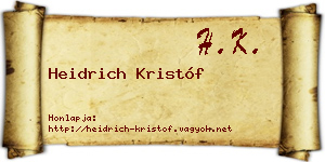 Heidrich Kristóf névjegykártya